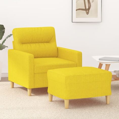 Fauteuil avec repose-pied-Chaise de relaxation-Fauteuil Relax Jaune clair 60 cm Tissu 294978 (1/5)