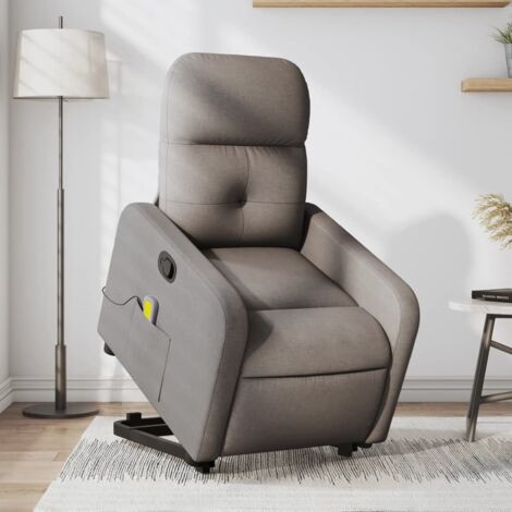 Fauteuil inclinable de massage-Chaise de relaxation-Fauteuil Relax Taupe Tissu 361813 (1/5)