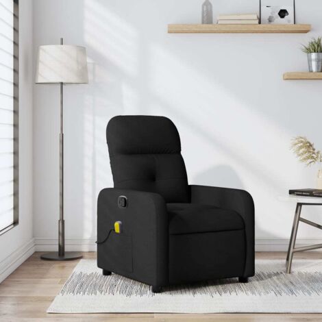 Fauteuil de massage inclinable-Chaise de relaxation-Fauteuil Relax Noir Tissu 408683 (1/5)