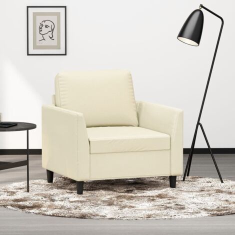 Fauteuil-Chaise de relaxation-Fauteuil Relax Crème 60 cm Similicuir 639308 (1/5)