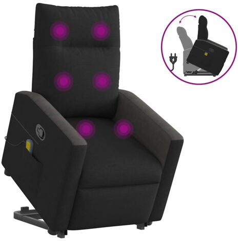 Fauteuil de massage inclinable-Chaise de relaxation-Fauteuil Relax Noir Tissu 653030 (1/5)