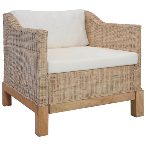 Fauteuil avec coussins-Chaise de relaxation-Fauteuil Relax Rotin naturel 101858 (1/5)