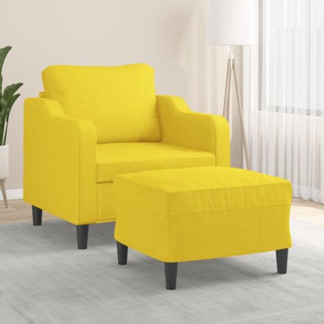 Fauteuil avec repose-pied-Chaise de relaxation-Fauteuil Relax Jaune clair 60 cm Tissu 428869 (1/5)