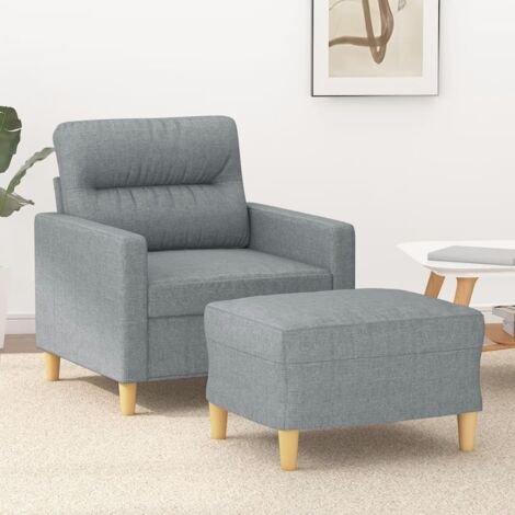 Fauteuil avec repose-pied-Chaise de relaxation-Fauteuil Relax Gris clair 60 cm Tissu 411826 (1/5)