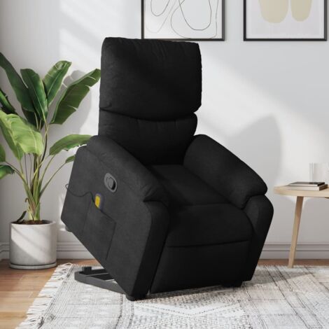 Fauteuil de massage inclinable-Chaise de relaxation-Fauteuil Relax Noir Tissu 905260 (1/5)