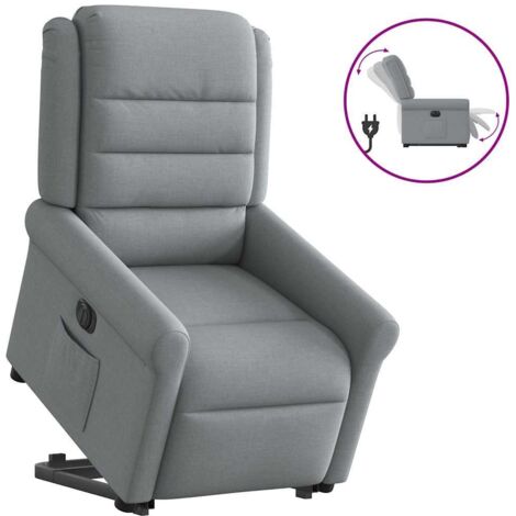 Fauteuil inclinable électrique-Chaise de relaxation-Fauteuil Relax gris clair tissu 185180 (1/5)