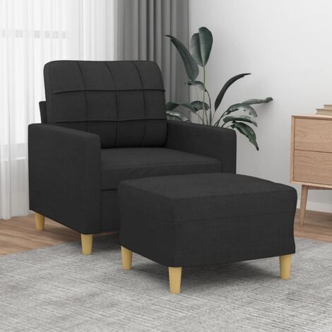 Fauteuil avec repose-pied-Chaise de relaxation-Fauteuil Relax Noir 60 cm Tissu 338126 (1/5)