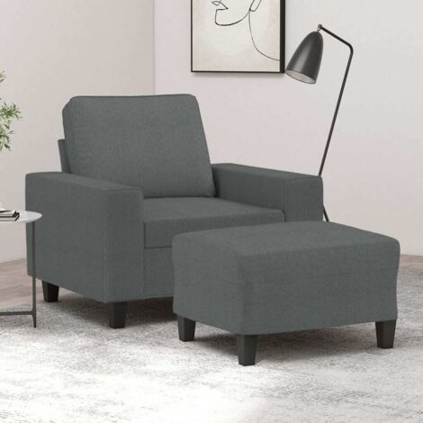 Fauteuil avec repose-pied-Chaise de relaxation-Fauteuil Relax Gris foncé 60 cm Tissu 280252 (1/5)
