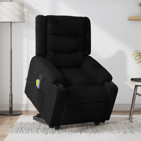 Fauteuil de massage inclinable-Chaise de relaxation-Fauteuil Relax Noir Tissu 708517 (1/5)