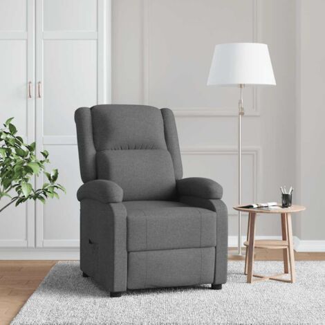 Fauteuil inclinable-Chaise de relaxation-Fauteuil Relax Gris foncé Tissu 996651
