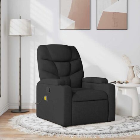 Fauteuil de massage inclinable-Chaise de relaxation-Fauteuil Relax Noir Tissu 139062 (1/5)