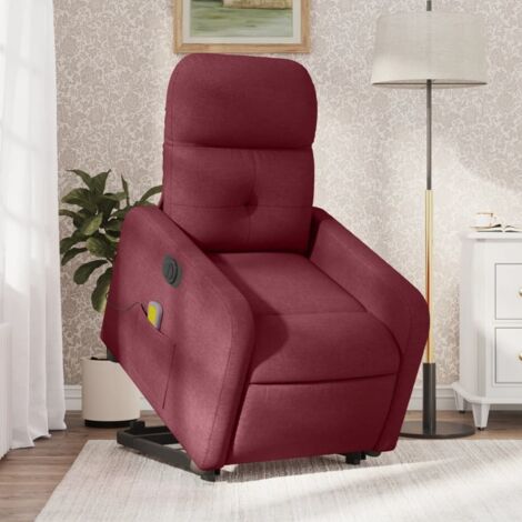 Fauteuil inclinable de massage électrique-Chaise de relaxation-Fauteuil Relax Rouge bordeaux Tissu 891881 (1/5)