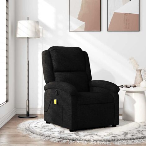Fauteuil de massage inclinable-Chaise de relaxation-Fauteuil Relax Noir Tissu 615030 (1/5)