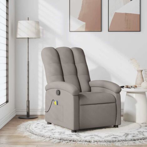 Fauteuil de massage inclinable-Chaise de relaxation-Fauteuil Relax Taupe Tissu 800280 (1/5)