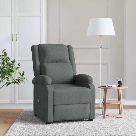 Fauteuil de massage-Chaise de relaxation-Fauteuil Relax Gris foncé Tissu 457173 (1/5)