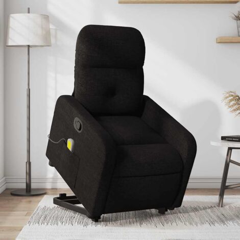 Fauteuil de massage inclinable-Chaise de relaxation-Fauteuil Relax Noir Tissu 446827 (1/5)
