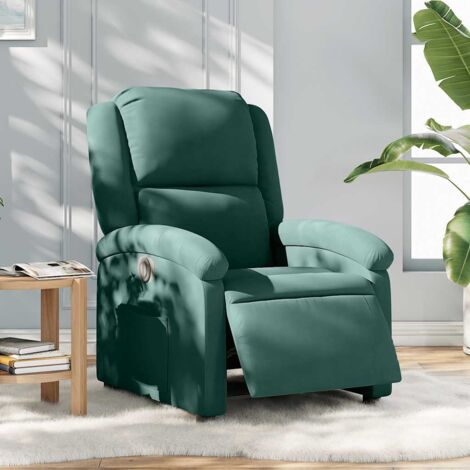Fauteuil inclinable électrique-Chaise de relaxation-Fauteuil Relax vert foncé velours 153222 (1/5)
