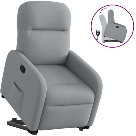 Fauteuil inclinable-Chaise de relaxation-Fauteuil Relax Gris clair Tissu 399441 (1/5)
