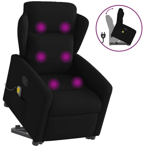 Fauteuil de massage inclinable-Chaise de relaxation-Fauteuil Relax Noir Tissu 976114 (1/5)