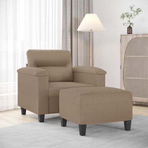Fauteuil avec repose-pied-Chaise de relaxation-Fauteuil Relax Cappuccino 60 cm Similicuir 369815 (1/5)