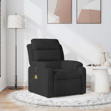 Fauteuil de massage inclinable-Chaise de relaxation-Fauteuil Relax noir velours 339754 (1/5)
