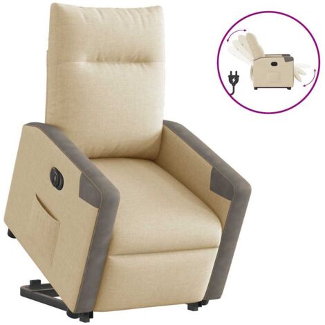 Fauteuil inclinable électrique-Chaise de relaxation-Fauteuil Relax crème tissu 759179 (1/5)
