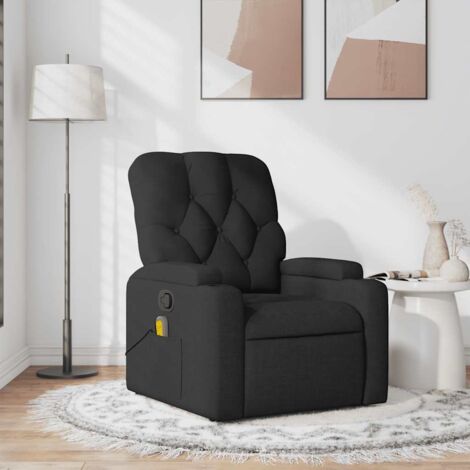 Fauteuil de massage inclinable-Chaise de relaxation-Fauteuil Relax Noir Tissu 599415 (1/5)