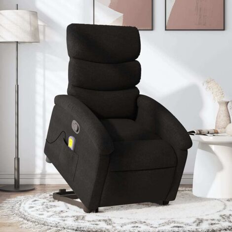 Fauteuil de massage inclinable-Chaise de relaxation-Fauteuil Relax Noir Tissu 436017 (1/5)