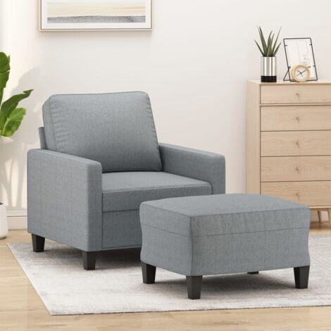 Fauteuil avec repose-pied-Chaise de relaxation-Fauteuil Relax Gris clair 60 cm Tissu 714263 (1/5)