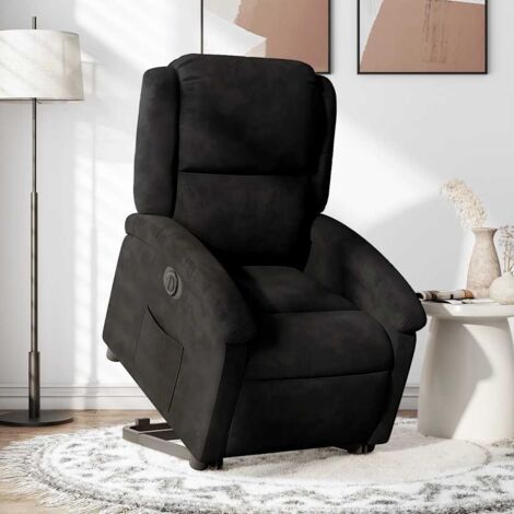 Fauteuil inclinable électrique-Chaise de relaxation-Fauteuil Relax noir velours 579022 (1/5)