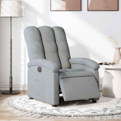 Fauteuil inclinable électrique-Chaise de relaxation-Fauteuil Relax Gris clair Tissu 215355 (1/5)