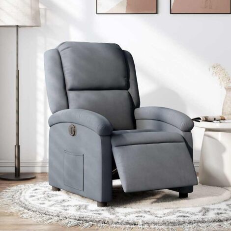 Fauteuil inclinable électrique-Chaise de relaxation-Fauteuil Relax Gris foncé Velours 375507 (1/5)