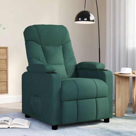 Fauteuil de massage-Chaise de relaxation-Fauteuil Relax Vert foncé Tissu 380647 (1/5)