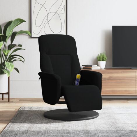 Fauteuil inclinable de massage avec repose-pied -Chaise de relaxation-Fauteuil Relax noir velours 706569 (1/5)