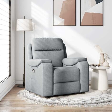 Fauteuil inclinable-Chaise de relaxation-Fauteuil Relax Gris clair Tissu 605517 (1/5)
