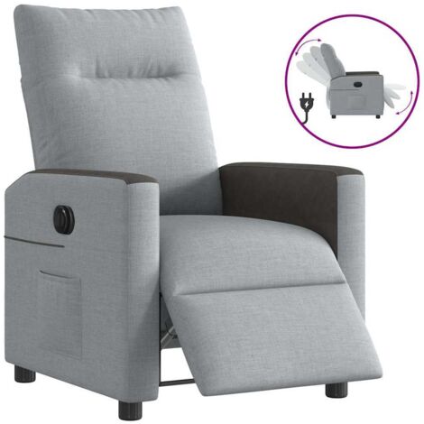Fauteuil inclinable électrique-Chaise de relaxation-Fauteuil Relax Gris clair Tissu 343286 (1/5)