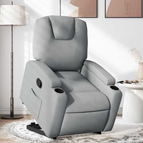 Fauteuil inclinable-Chaise de relaxation-Fauteuil Relax Gris clair Tissu 383469 (1/5)