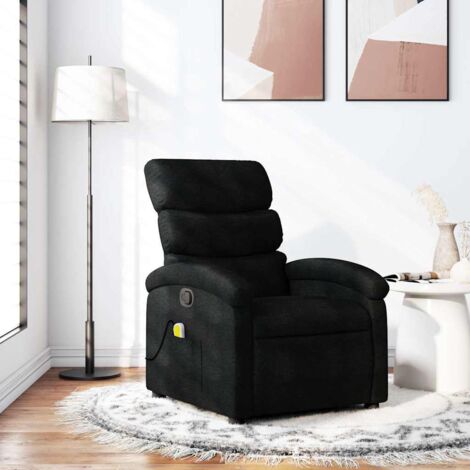 Fauteuil de massage inclinable-Chaise de relaxation-Fauteuil Relax Noir Tissu 991297 (1/5)