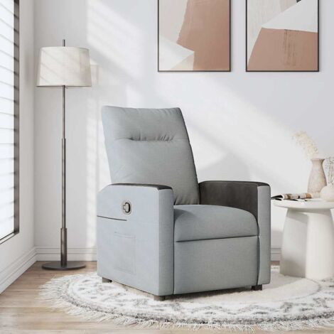 Fauteuil inclinable-Chaise de relaxation-Fauteuil Relax Gris clair Tissu 181963 (1/5)