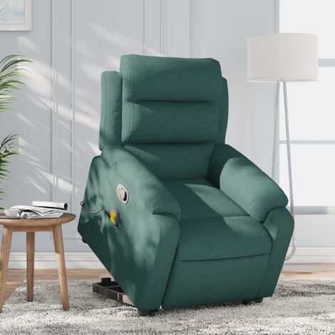 Fauteuil inclinable de massage-Chaise de relaxation-Fauteuil Relax Vert foncé Tissu 183507 (1/5)