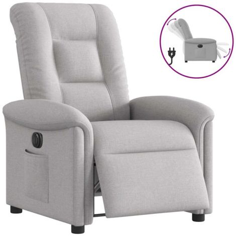 Fauteuil inclinable électrique-Chaise de relaxation-Fauteuil Relax gris nuage tissu 176565 (1/5)