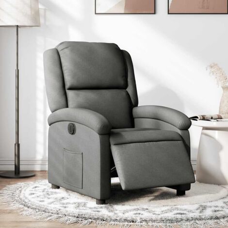 Fauteuil inclinable électrique-Chaise de relaxation-Fauteuil Relax Gris foncé Tissu 762745 (1/5)