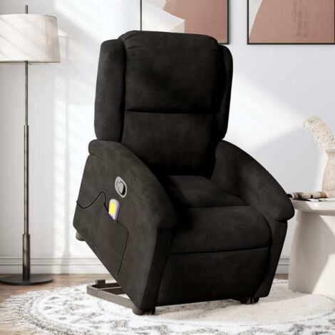Fauteuil de massage inclinable-Chaise de relaxation-Fauteuil Relax Noir Velours 558891 (1/5)