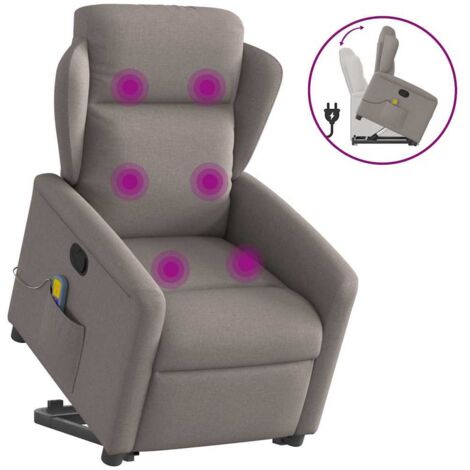 Fauteuil inclinable de massage-Chaise de relaxation-Fauteuil Relax Taupe Tissu 897368 (1/5)