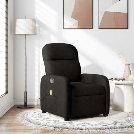 Fauteuil de massage inclinable-Chaise de relaxation-Fauteuil Relax Noir Tissu 209697 (1/5)