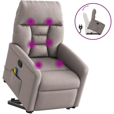 Fauteuil inclinable de massage-Chaise de relaxation-Fauteuil Relax Taupe Tissu 246531 (1/5)