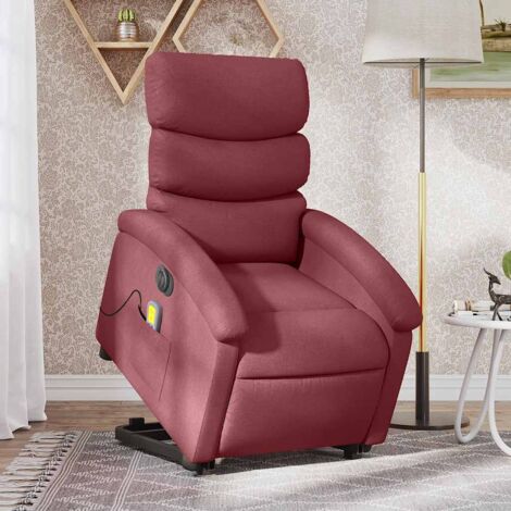 Fauteuil inclinable de massage électrique-Chaise de relaxation-Fauteuil Relax Rouge bordeaux Tissu 620443 (1/5)