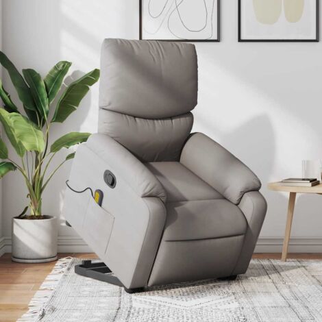 Fauteuil inclinable de massage-Chaise de relaxation-Fauteuil Relax Taupe Tissu 625506 (1/5)