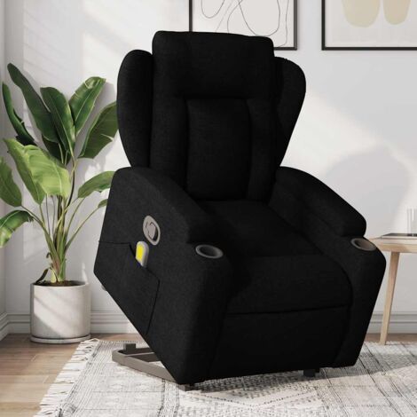 Fauteuil de massage inclinable-Chaise de relaxation-Fauteuil Relax Noir Tissu 149175 (1/5)