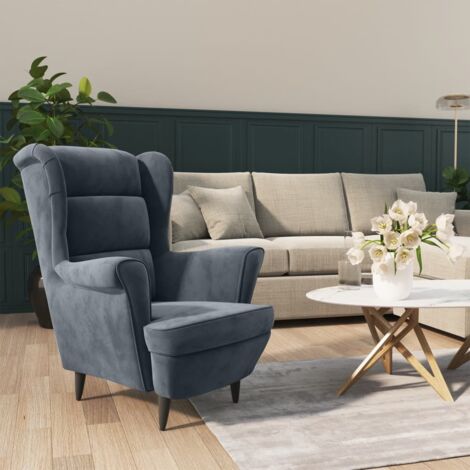 Fauteuil-Chaise de relaxation-Fauteuil Relax gris foncé velours 780491 (1/5)